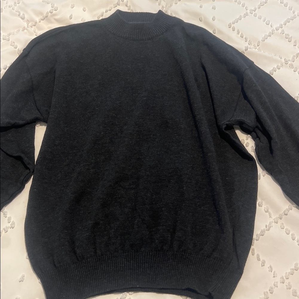 Vintage Florence Tricot-Men's Charcoal Crewneck Sweater-L